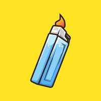 Modern Gas Lighter for Making Fire in Colourful Cartoon Line Art Illustration vector