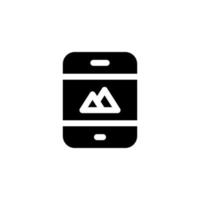 Ilustración de vector de diseño de icono de contenido con símbolo de teléfono inteligente, imagen, redes sociales, publicación para negocios publicitarios