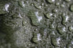 Water drops on the fabric. Water drops on green background. Condensate. Water drops background.Luxury green background photo