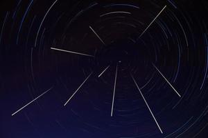 The meteor shower of the Perseids. photo