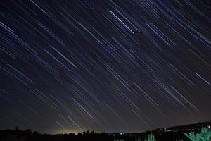 Star trails around Polaris, photo