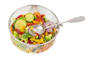 Mix of frozen vegetables in healthy diet photo