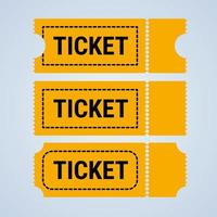 vector de plantilla de ticket. Plantilla de diseño de entradas en color amarillo.