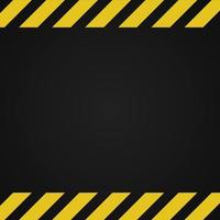 Black and yellow warning background. Caution sign for construction vector