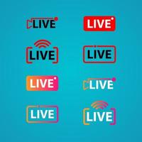 Set of live streaming broadcast icon or logo vector