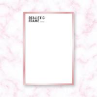 Realistic vertical picture frame isolated on marble background. Blank picture frame template. Empty photo frame mockup. vector