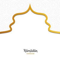 concepto de Ramadán Kareem con adornos de oro y patrón islámico. ilustración vectorial. lugar para el texto. vector