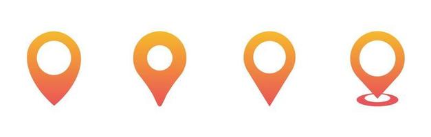 Location pin. Map pin flat icon vector design. Set pin map marker pointer icon. GPS location flat symbol.