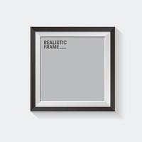 Photo Frames isolated on white background. Realistic square black frames mockup. Frame template for picture, painting, poster, lettering or photo gallery vector