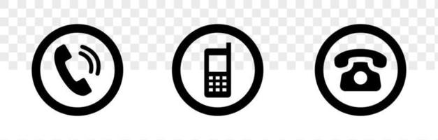 Isolated telephone simbols on white background. Phone icon set. vector