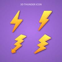 Set of thunder and bolt lighting flash vector