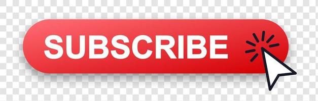 Subscribe button with pointer clicking. Vector illustration. Subscribe vector web button