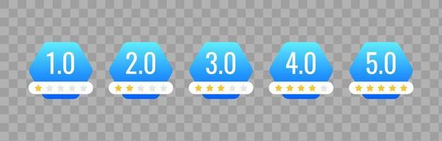 5 star rating icon vector illustration. Isolated rating badge for website or app.