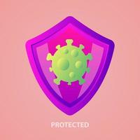 Escudo de protección contra coronavirus para uso médico. vector