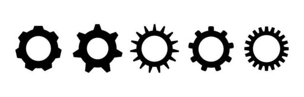 Gear design collection on white background. Set of gear icon set. vector