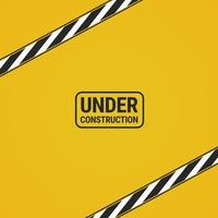 Under contruction design template with yellow and black line. Under construction sign poster. vector