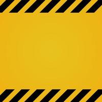 Black and yellow warning background. Caution sign for construction