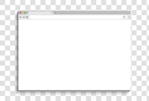 diseño de la ventana del navegador aislado sobre fondo transparente. maqueta de pantalla de ventana web. concepto de página vacía de Internet con sombra. ilustración vectorial vector