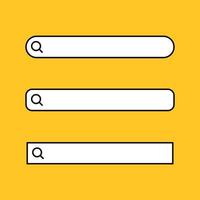 Set of search bar interface for web site template. Simple search bar flat design template for user interface. vector