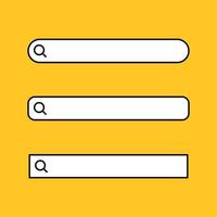 Set of search bar interface for web site template. Simple search bar flat design template for user interface. vector