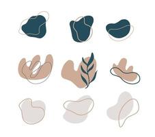 Fluid Floral Element with Modern Shapes Isolated vector