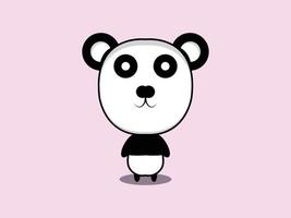 Print Vector Cute panda cartoon icon illustration