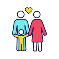 Child support color icon. Family. Childcare. Happy parenthood. Isolated vector illustration