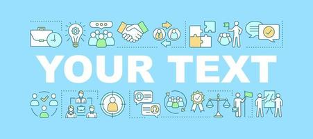 Teamwork word concepts banner. Partnership and leadership. Your text here. Team building. Isolated lettering typography idea with linear icons. HR management. Vector outline illustration