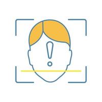 Face ID scan unidentified color icon. Facial recognition. Face scan. Permission access rejected. Isolated vector illustration