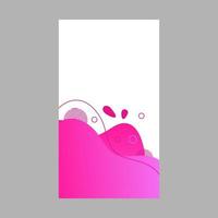 Pink dynamic abstract fluid social media background. Wavy bubble web banner, screen, mobile app colorful design. Flowing liquid gradient shapes. Geometric social network stories theme template vector