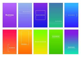 Business social media stories duotone template set. Gradient advertising web banner with text, promotion content layout. Modern vibrant mobile app design. Blending colors with frame mockup pack vector