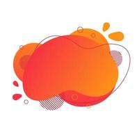 Abstract fluid design element. Minimalistic background for text. Wavy bubble banner, poster clipart with lines, dots. Gradient liquid orange flat shape. Geometric color illustration. Isolated vector