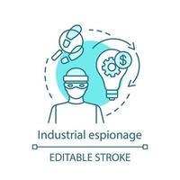 Industrial espionage concept icon. Cyber spying idea thin line illustration. Competitive intelligence. Intellectual property stealing. Plagiarism. Vector isolated outline drawing. Editable stroke
