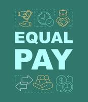 Equal pay word concepts banner. Workplace discrimination. Gender wage, salary inequality. Presentation, website. Isolated lettering typography idea with linear icons. Vector outline illustration