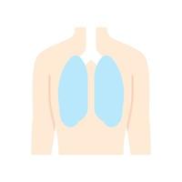 Healthy lungs flat design long shadow color icon. Organ in good health. Functioning pulmonary system. Internal body part in good shape. Wholesome respiratory health. Vector silhouette illustration