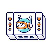 Game bot color icon. Artificial intelligence software algorithms. Online role-playing game. Virtual reality. Non-player character. NPC. Video games. Isolated vector illustration