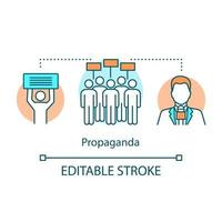 Election concept icon. Propaganda idea thin line illustration. Political meeting, protest action. Public opinion. Strike against government control. Vector isolated outline drawing. Editable stroke