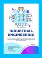 Diseño de plantilla de folleto de ingeniería industrial. proceso de producción. folleto, diseño de impresión de folletos con ilustraciones lineales. diseños de páginas vectoriales para revistas, informes anuales, carteles publicitarios vector