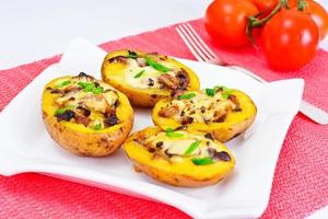 Potatoes Stuffed with Mushrooms and Cheese photo