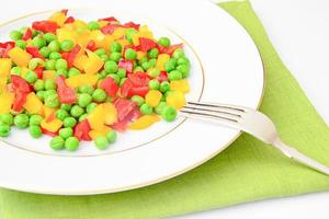 Juicy Vegetable Stew. Paprika, Peas, Carrots photo