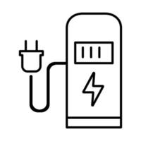 icono lineal de la estación de carga del coche. Bomba de combustible eléctrica para uso público. ev punto de recarga. energía inteligente. Ilustración de línea fina. símbolo de contorno. dibujo de contorno aislado vectorial. trazo editable vector