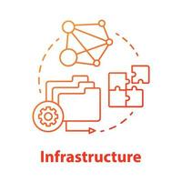 Infrastructure concept icon. Software development tools idea thin line illustration. Mobile device programming and coding. Project management and maintenace. Vector isolated outline drawing