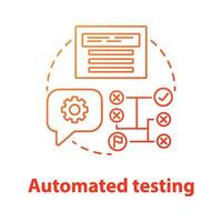 Automated testing concept icon. Software development tools idea thin line illustration. Mobile device programming and coding. Project management and maintenance. Vector isolated outline drawing