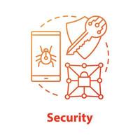Security concept icon. Privacy protection idea thin line illustration. Confidential data encryption. Cybersecurity and safety. Digital authorization. Vector isolated outline drawing
