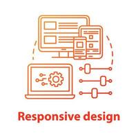 Responsive design concept icon. Mobile software interface development idea thin line illustration. Creative app graphics for better user experience. Vector isolated outline drawing