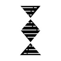 Diamond-shaped DNA helix glyph icon. Deoxyribonucleic, nucleic acid. Chromosome. Molecular biology. Genetic code. Genome. Genetics. Silhouette symbol. Negative space. Vector isolated illustration