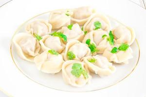 Tasty Homemade dumplings, Russian Pelmeni. photo