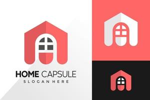 Home Capsule Logo Design Vector Template