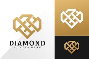 Plantilla de vector de diseño de logotipo de diamante de lujo