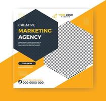 Marketing agency business social media post template vector